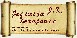 Jefimija Karajović vizit kartica